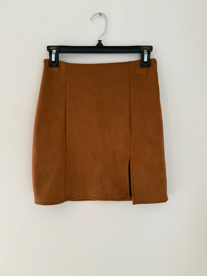 Winsor Tan Suede Mini Skirt