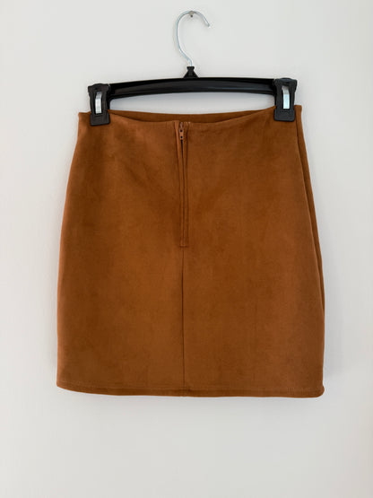 Winsor Tan Suede Mini Skirt