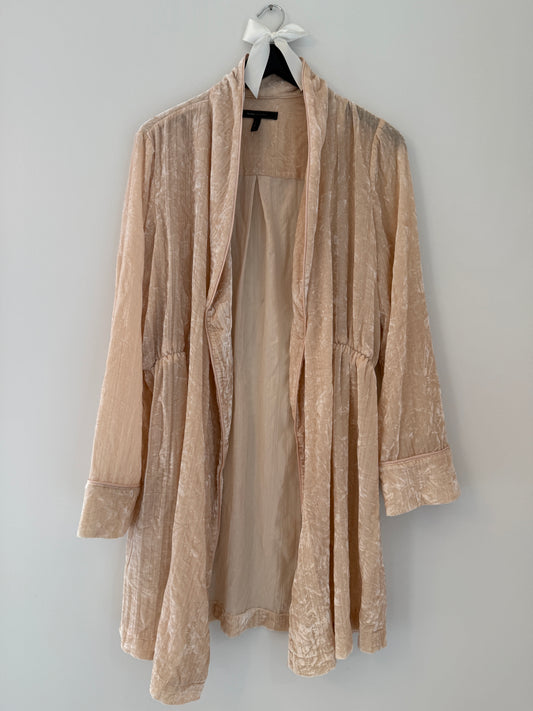 BCBG Blush Crushed Velvet Duster Jacket