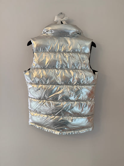 Material Girl Silver Metallic Puffer Vest