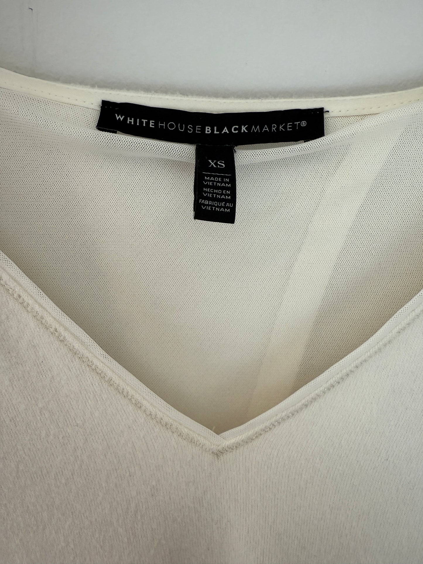 White House Black Market Cream V-neck Sweater