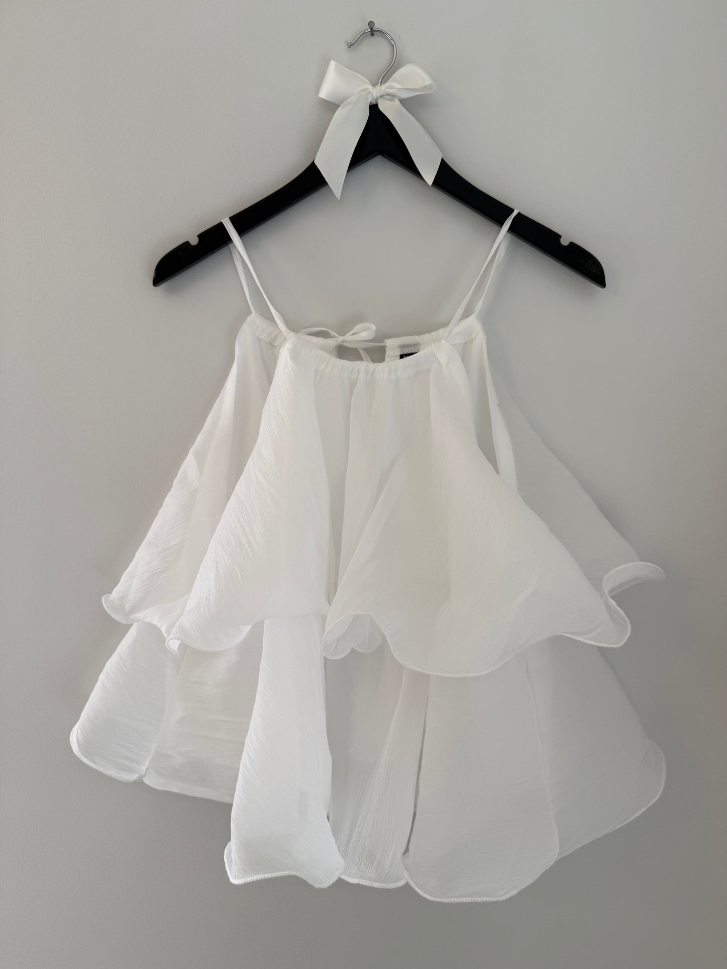 Shein White Ruffle Top