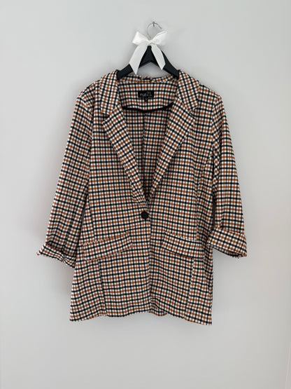 Rue 21 Black & Brown Checkered Blazer