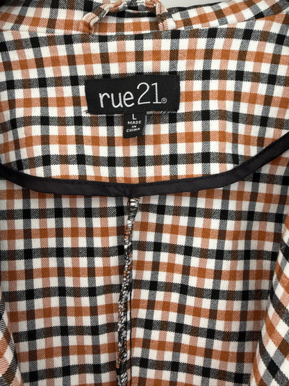 Rue 21 Black & Brown Checkered Blazer